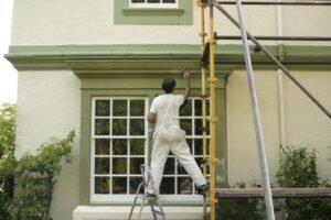 Professional painters performing interior residential painting in Barrie home